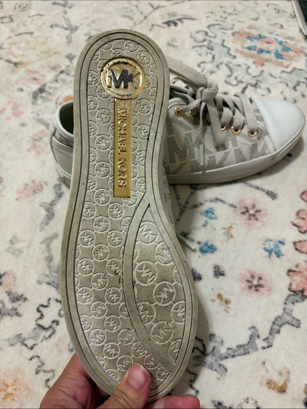 Michael Kors Women's MK Lace Up City Sneakers Vanilla Size 9 M. Women’s - Picture 5 of 8